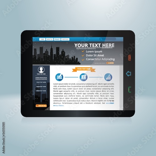 web design on a tablet