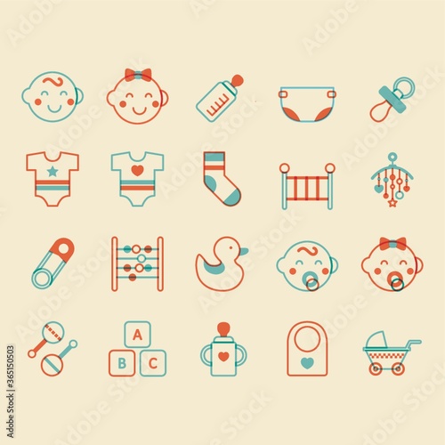 baby icon set