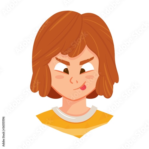 girl sticking tongue out