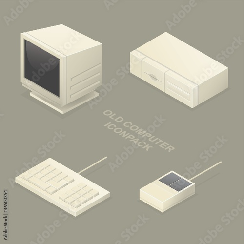 set of old computer icons