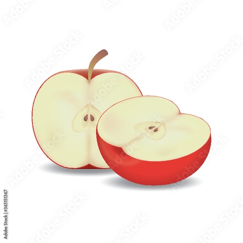 apple cut into half