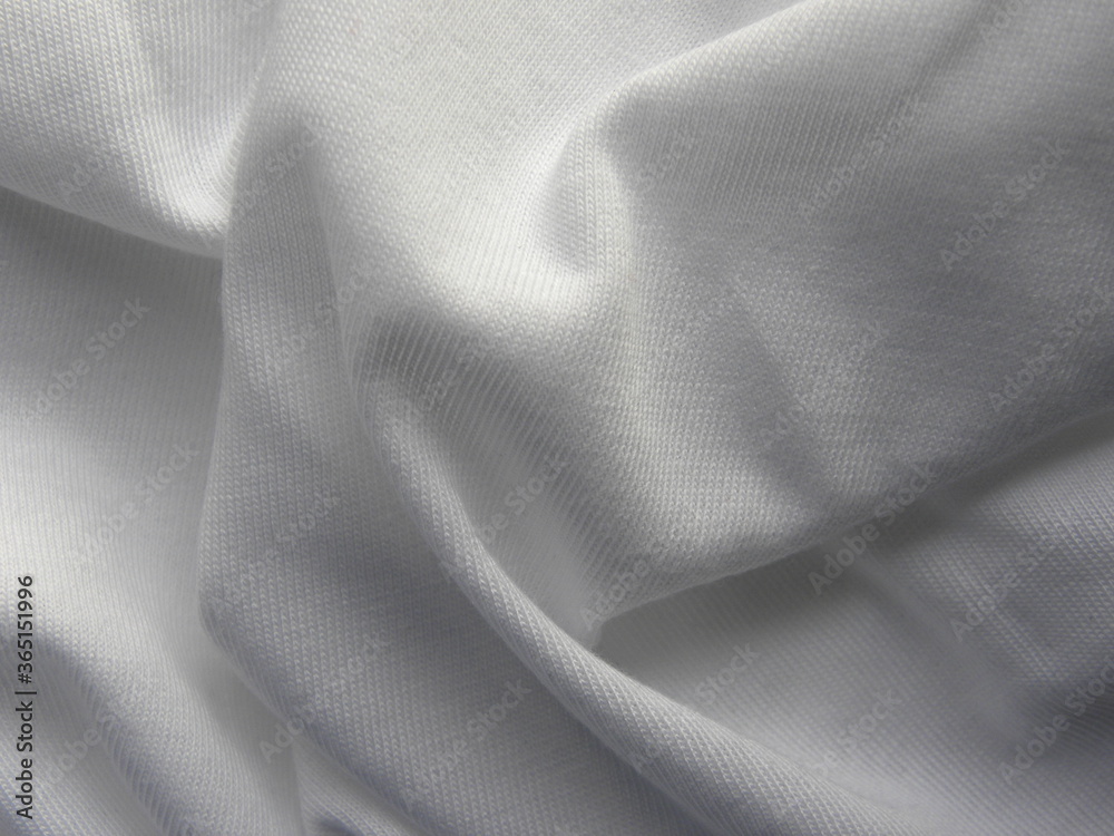 Fototapeta premium White color cotton fabric with wrinkles