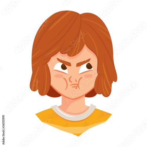girl with angry pout