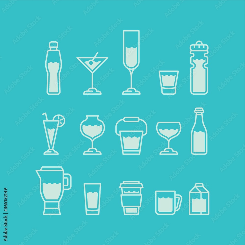 glassware with fluids collection glassware with fluids collection