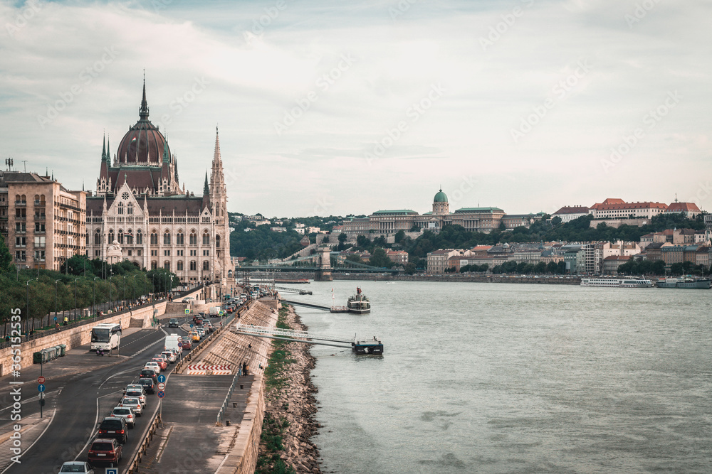 The huge and amazing Parliament of Budapest, Hungary.
