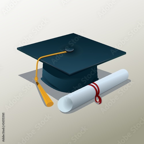graduation hat and certificate