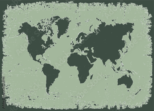 Old grunge world map