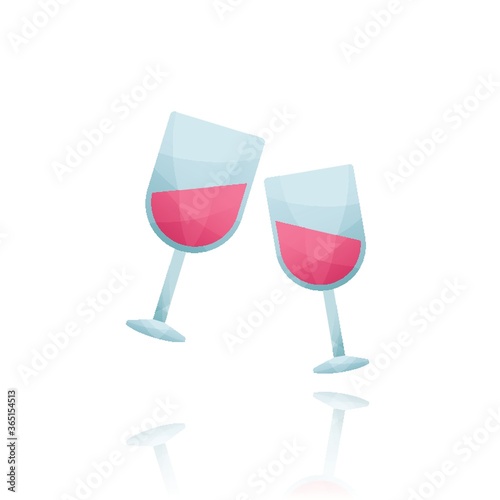 two wine glasses