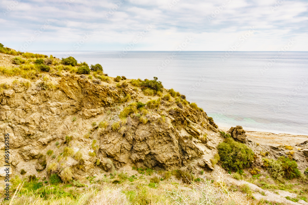 Almeria coast with rocks formation, Spain