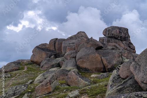 Rocks on Bosan Peak in the Khamar-Daban Mountains