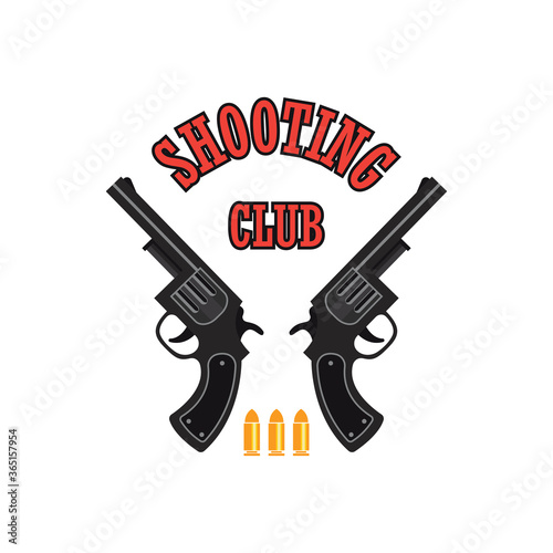 shooting gun logo for shooting club, vector illustration