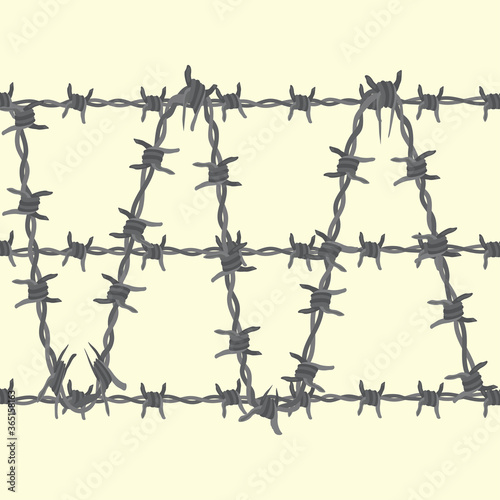 barbed wire symbol. vector illustration