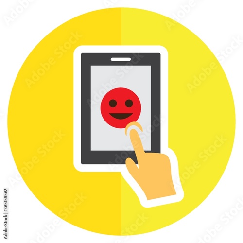 tablet with emoticon