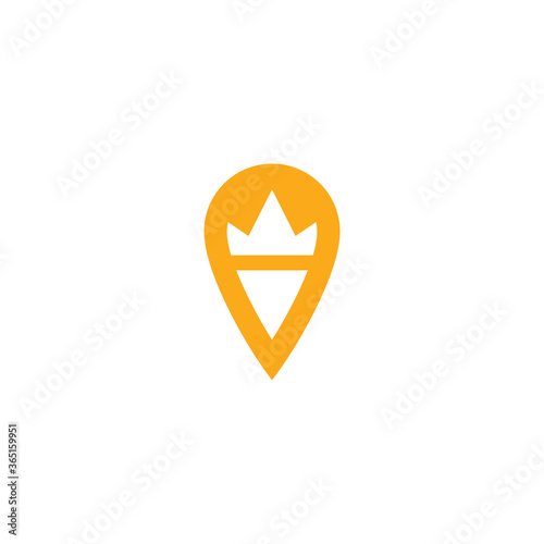 Logo template of crown and pin. Simple flat style. Vector logo template ready for use. Free Download Logo template of crown and pin. Simple flat style. Vector logo template ready for use. - GFXLoad