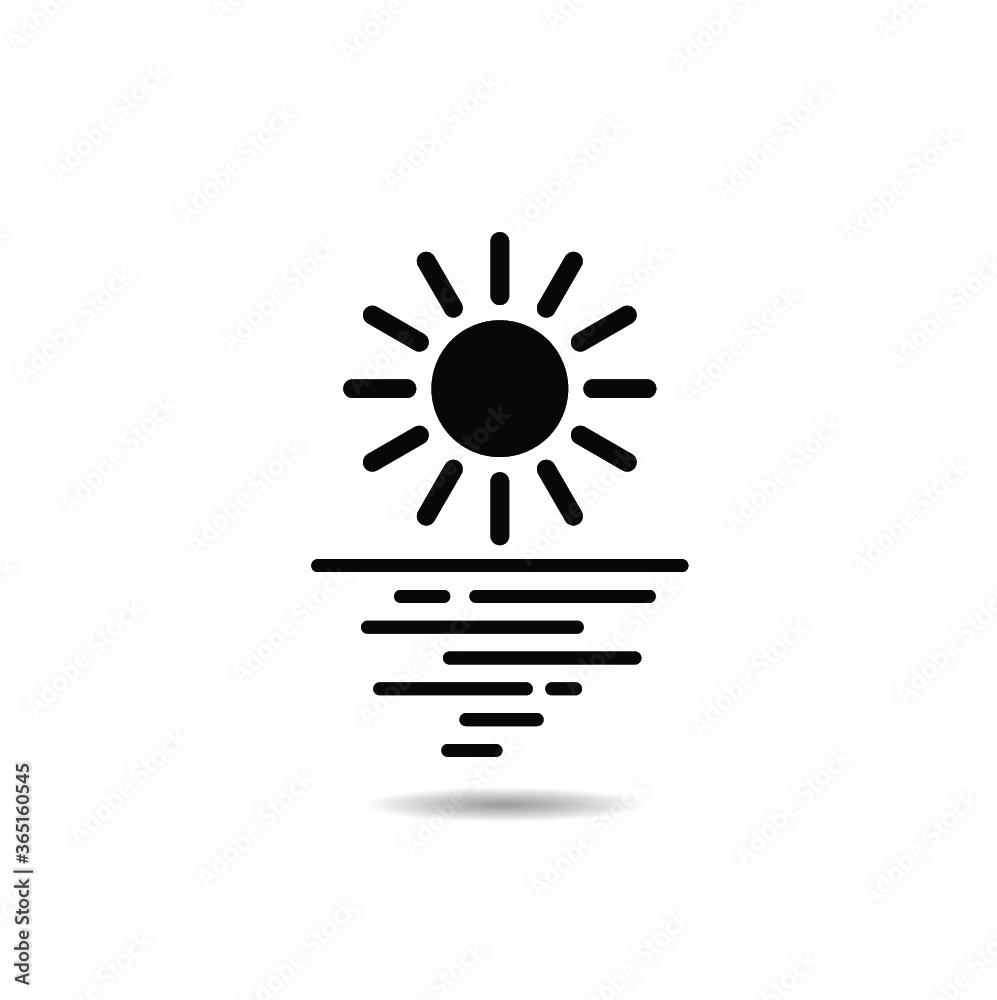 Sunset icon with shadow Sunset icon with shadow