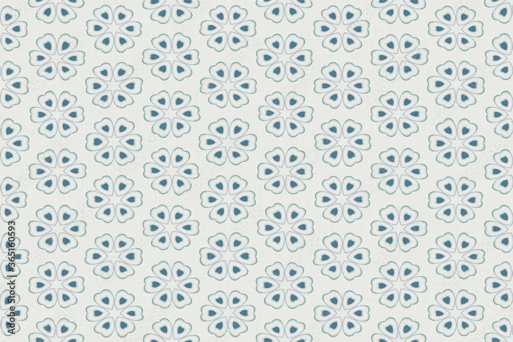 Textile fashion print. Linen fabric texture with geometric pattern. Cotton fabric background illustration