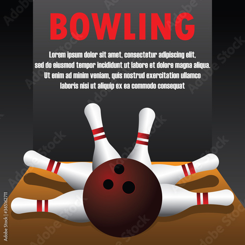 bowling banner for bowling tournament. vector illustration