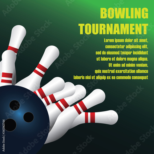 bowling banner for bowling tournament. vector illustration