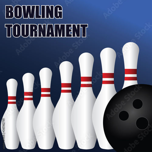 bowling banner for bowling tournament. vector illustration