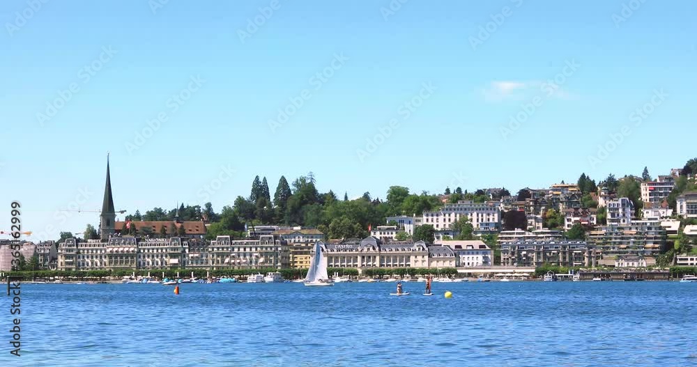 Panorama of Luzerne with lake. Architecture of the old city, summer day. Panorama of Luzerne with lake. Architecture of the old city, summer day.