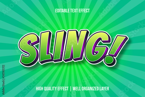 Sling Green Cartoon Text Style Effect