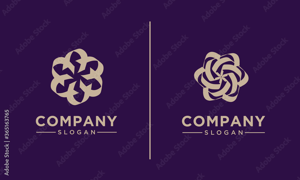 Beauty logo design templates, with abstract flower petal icons