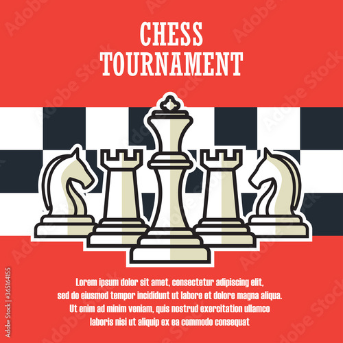 chess banner for chess tournament. vector illustration