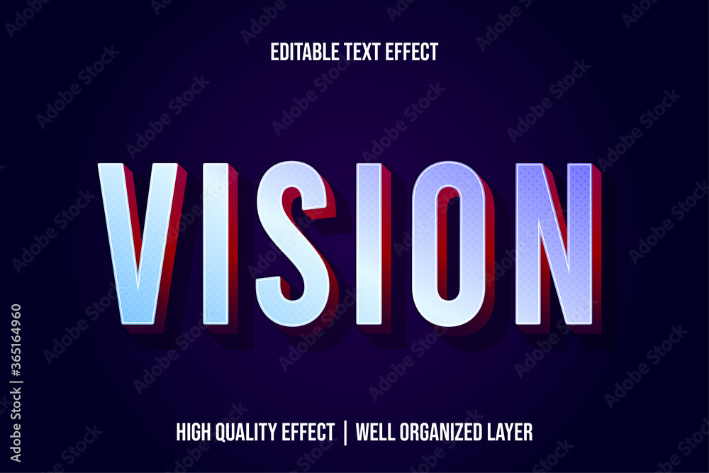 Vision Modern Text Effect Style Stock Vector | Adobe Stock