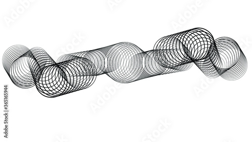 Circle lines in tunnel form. round logo . vector blend tool  pipe . tube design element