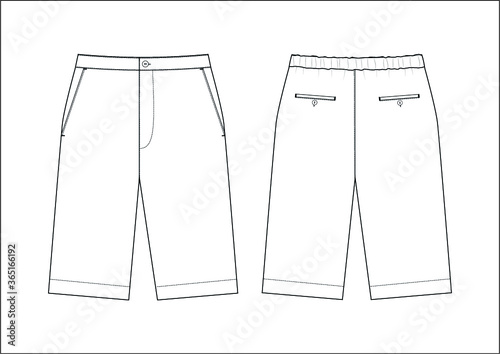 Fashion technical drawing shorts