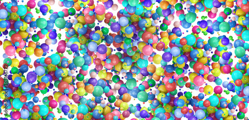 Heap of multicolor balls abstract background