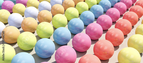 Heap of multicolor balls abstract background