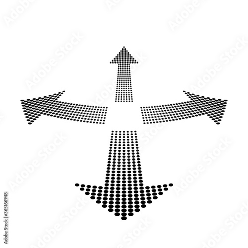 Four arrows pointing in four different directions.