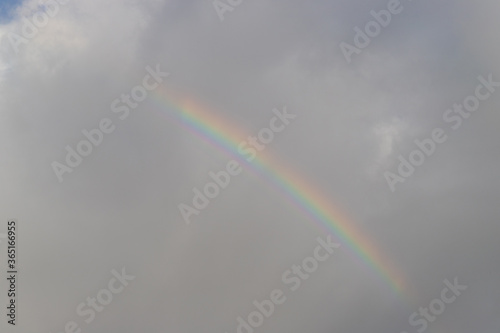 Rainbow on a cloudy sky.