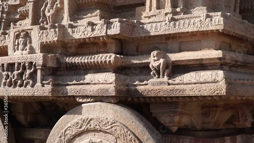 Temple in the ancient famous Indian city of Hampi. Protected by UNESCO