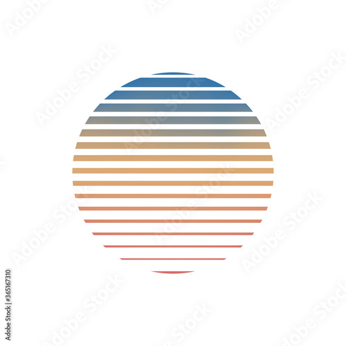 Blue and yellow abstract round logo. Vector illustration.