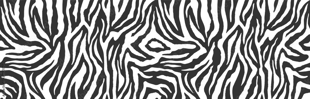Zebra skin, stripes pattern. Animal print, black and white detailed and realistic texture. Monochrome seamless background. Raster copy Zebra skin, stripes pattern. Animal print, black and white detailed and realistic texture. Monochrome seamless background. Raster copy