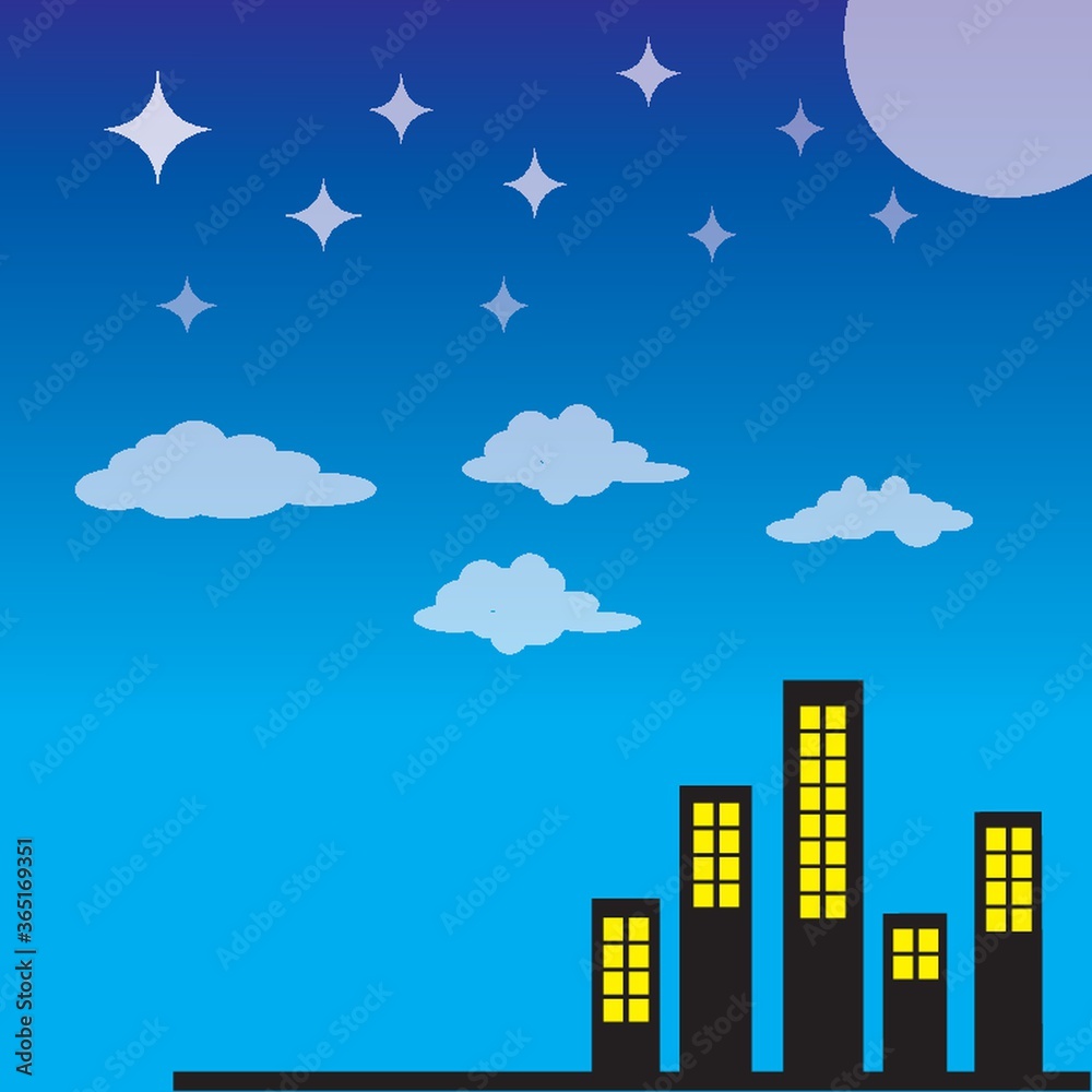 urban city with night background