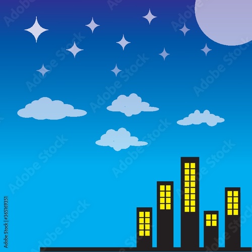 urban city with night background