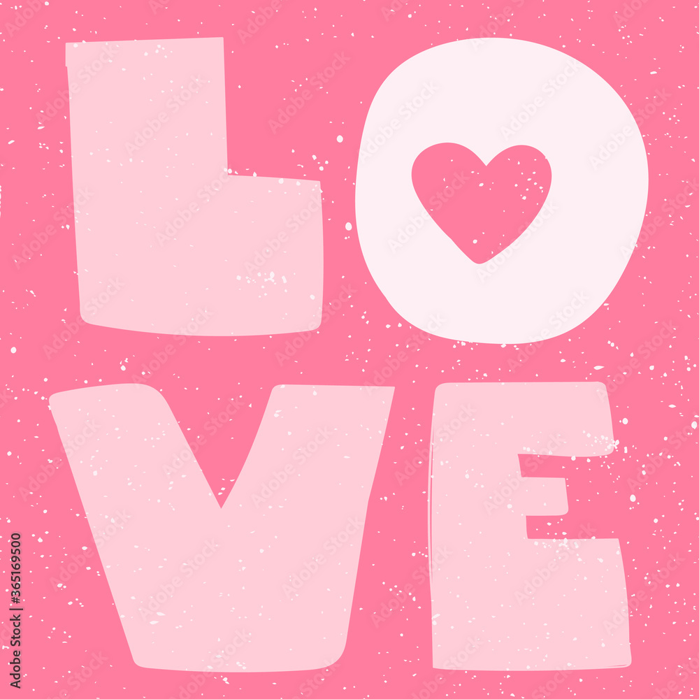 Love. Sticker for social media content. Vector hand drawn illustration design. 