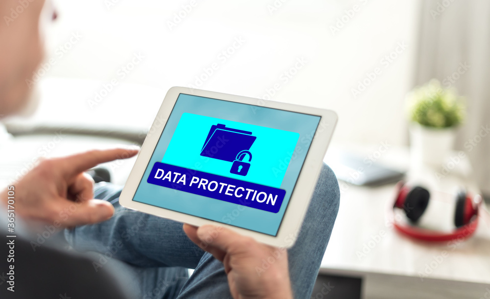 Data protection concept on a tablet