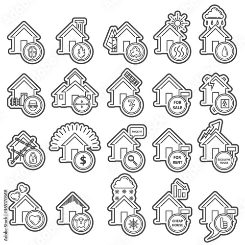 collection of house icons