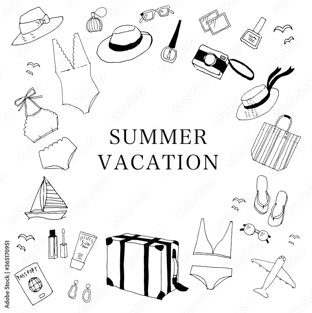 夏のリゾート女子旅イラスト素材 Stock Illustration Adobe Stock