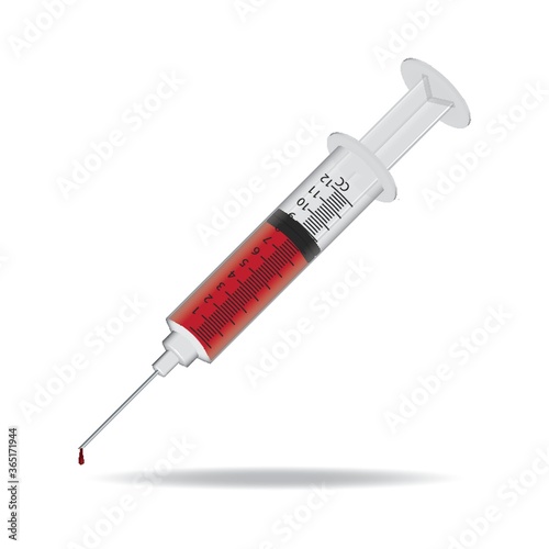 blood in syringe