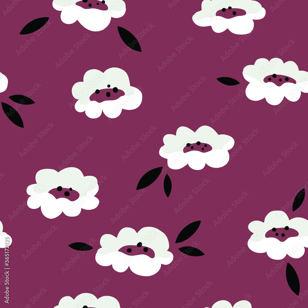 vector seamless background pattern with beautiful floral field or garden for  fabric design, wrapping paper, notebooks covers.textile