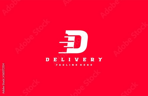Letter D Fast Speed Delivery Logotype