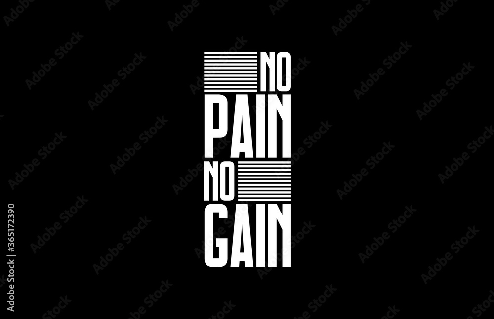 Tee Graphic No Pain No Gain Modern Typography Tee Graphic No Pain No Gain Modern Typography