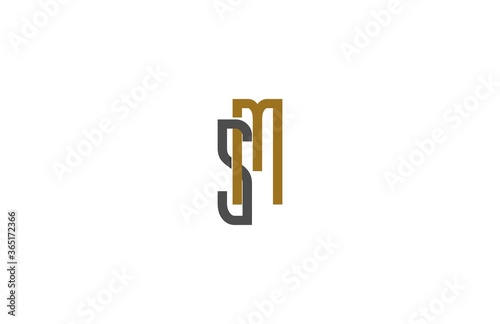 SM Letter Premium Elegant Vintage Linked Logo