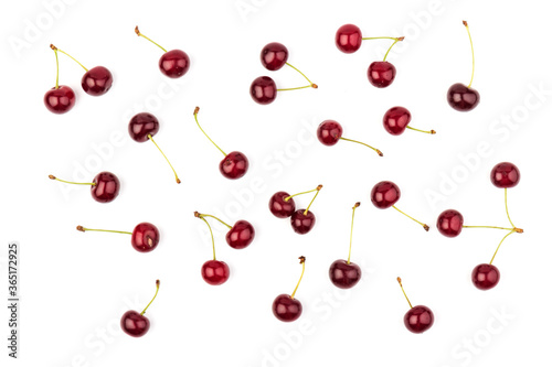 Сherry berries isolated on white background. With clipping path.