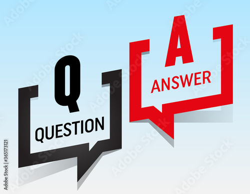 Qustion, Answer Speech Bubble. Social Media, Sticker, Post Design